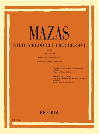 J.F. Mazas Studi Melodici E Progressivi Op. 36 Violin