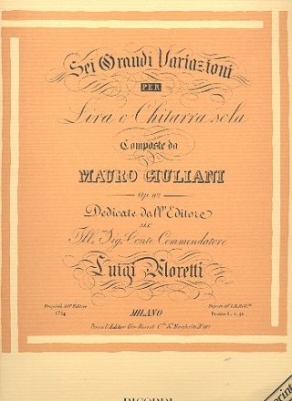 6 grandi variazioni op.12 per chitarra (lira) reprint (en/dt/it)