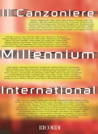 Various Canzoniere Millennium International Songbook with lyrics and chords