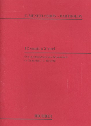 12 Canti a 2 voci for 2 voices and piano