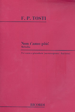 Non t' amo piu' per canto e piano