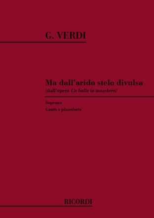 G. Verdi Un Ballo In Maschera: Ma Dall'Arido Stelo Divulsa Canto (O Voce Recit) E Pianoforte