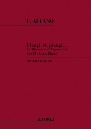 F. Alfano Piangi Si Piangi Vocal and Piano