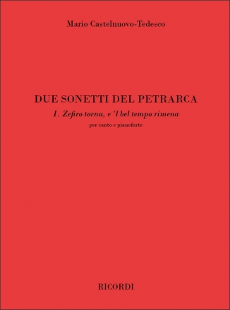 Tedesco M. Castelnuovo Due Sonetti Del Petrarca, Per Voce E Pianofor Vocal and Piano