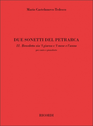 Tedesco M. Castelnuovo Due Sonetti Del Petrarca, Per Voce E Pianofor Vocal and Piano