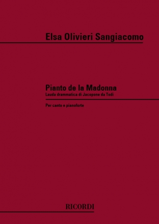 Olivieri E. Sangiacomo  Pianto De La Madonna Vocal and Piano