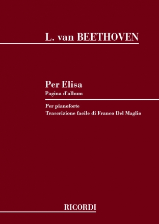 L.V. Beethoven Per Elisa Pianoforte