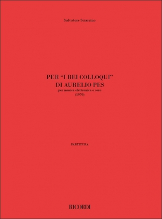 S. Sciarrino Per 'I Bei Colloqui' Di Aurelio Pes Partitura