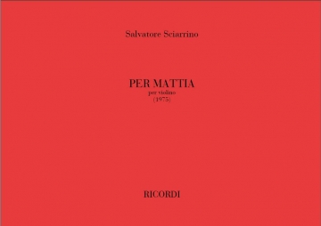 S. Sciarrino Per Mattia Violin