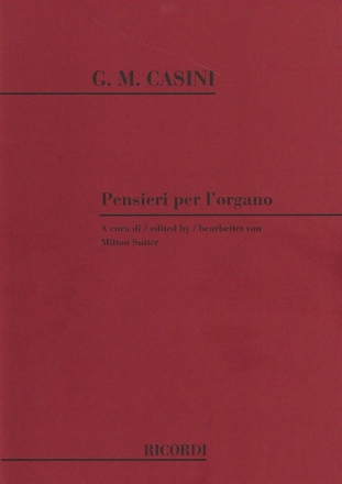 G.M. Casini Pensieri Per L'Organo Organo O Armonio