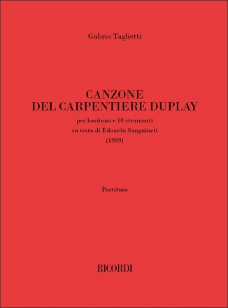 G. Taglietti Canzone Del Carpentiere Duplay Classical