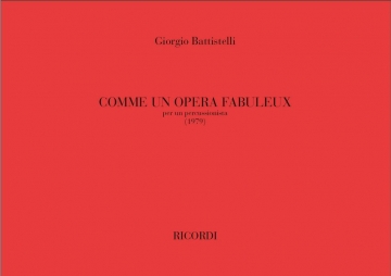 G. Battistelli Comme Un Opera Fabuleux Percussion instruments