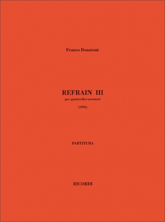 F. Donatoni Refrain Iii Partitura