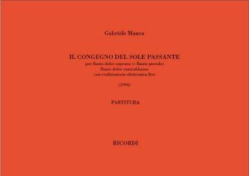 G. Manca Il Congegno Del Sole Passante Flute