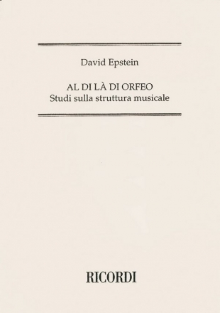 D. Epstein Al Di La' Di Orfeo Opera Theory