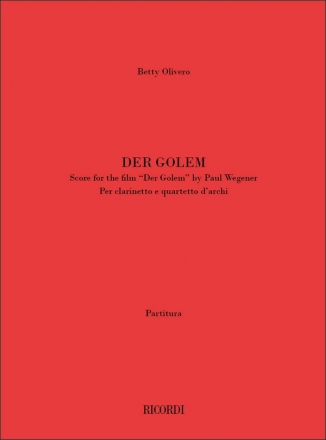 B. Olivero Der Golem. Score For The Film 'Der Golem' Quintet