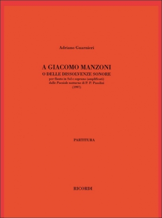 A. Guarnieri A Giacomo Manzoni O Delle Dissolvenze Sonore Voice and various instruments