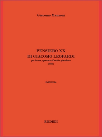 G. Manzoni Pensiero Xx Di Giacomo Leopardi Voice and various instruments