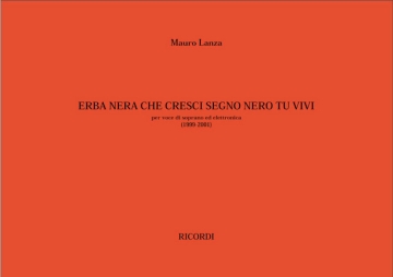 M. Lanza Erba Nera Che Cresci Segno Nero Tu Vivi Voice and various instruments