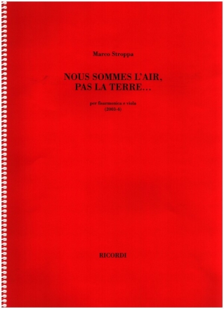 Nous Sommes L'Air, Pas La Terre... per fisarmonica e viola partitura, Groformat