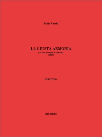 F. Vacchi La Giusta Armonia Voce/I and Orchestra