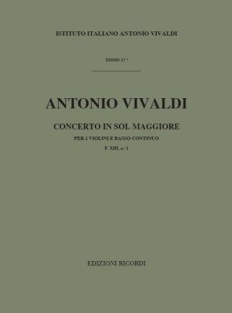 Sonate (Concerto) in sol maggiore F.XIII:1 per 2 violini e bc