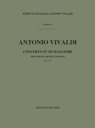 A. Vivaldi Concerti Per Vl., Archi E B.C.: In Mi Rv 268 Concerti Per Violino