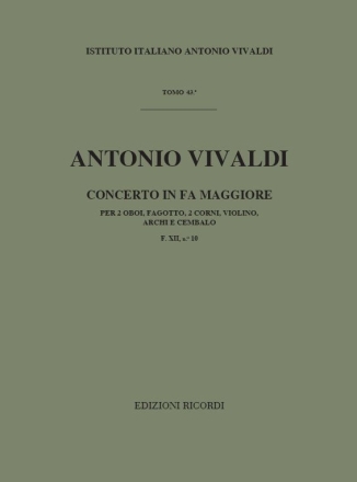 A. Vivaldi Concerti Per Strumenti Diversi, Archi E B.C.: Concerti Per Complessi Vari Con Orchestr