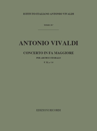 A. Vivaldi Concerti Per Archi E B.C.: In Fa Rv 136 Concerti Per 2 Sinfonie Per Archi