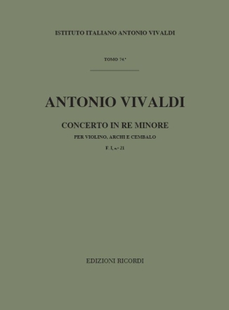 A. Vivaldi Concerti Per Vl., Archi E B.C.: In Re Min. Rv 248 Concert for Violin