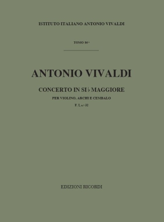 A. Vivaldi Concerti Per Vl., Archi E B.C.: In Si Bem. Rv 375 Concerti Per Violino