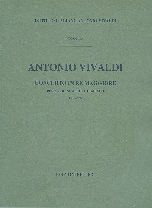 Concerto re maggiore F.I:35 fr 2 Violinen, Streicher und Cembalo Partitur