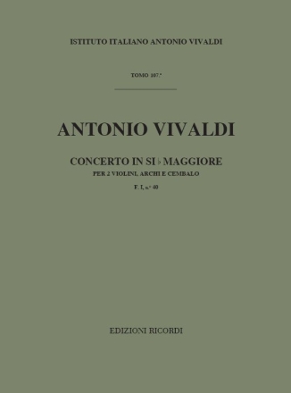 A. Vivaldi Concerti Per Vl., Archi E B.C.: Per 2 Vl. Concerti Per 2/3 O 4 Violini