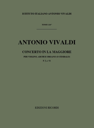 A. Vivaldi Concerti Per Vl. Archi E B.C.: Concerti Per Violino