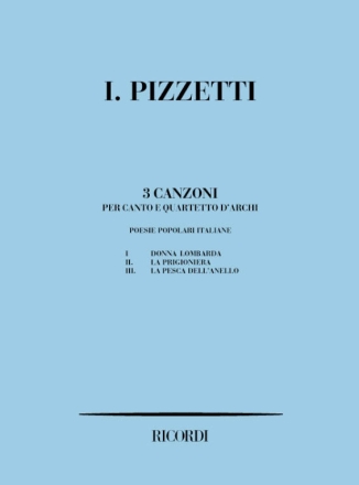 I. Pizzetti Canzoni Su Poesie Italiane (3) Partitura