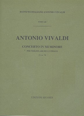 Concerto in mi minore Rv281 per violino, archi e cembalo partitura