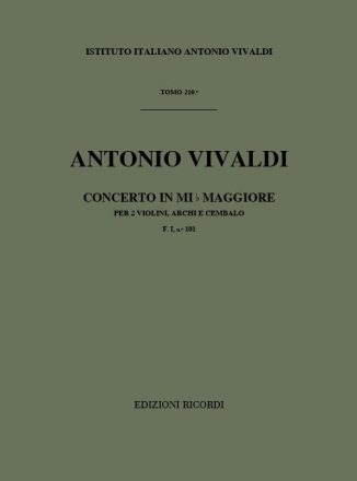 A. Vivaldi Concerti Per Vl. Archi E B.C.: Per 2 Vl. Concerti Per 2/3 O 4 Violini