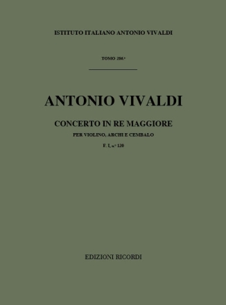 A. Vivaldi Concerti Per Vl., Archi E B.C.: In Re Rv 209 Concerti Per Violino