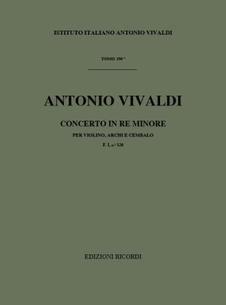 A. Vivaldi Concerti Per Vl., Archi E B.C.: In Re Min. Rv 247 Concerti Per Violino