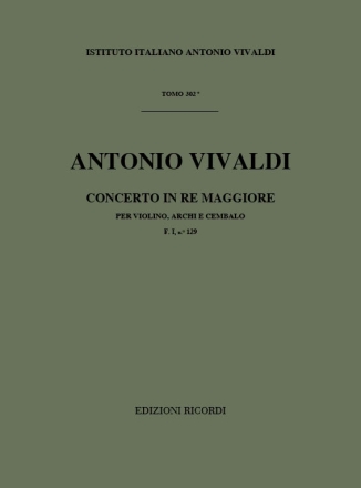 A. Vivaldi Concerti Per Vl., Archi E B.C.: In Re Rv 226 Concert for Violin