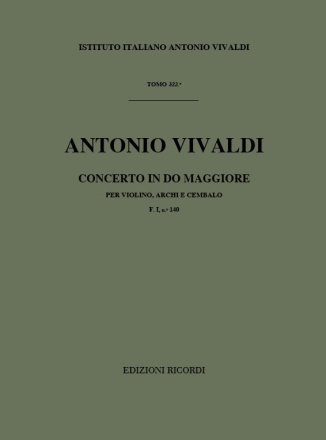 A. Vivaldi Concerti Per Vl., Archi E B.C.: In Do Rv 172 Concerti Per Violino