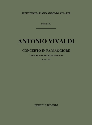 A. Vivaldi Concerti Per Vl., Archi E B.C.: In Fa Rv 292 Concerti Per Violino