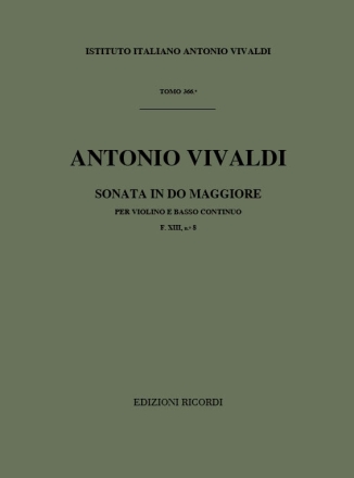 A. Vivaldi Sonate Per Vl. E B.C.: In Do Rv 3 Sonate Per Violino