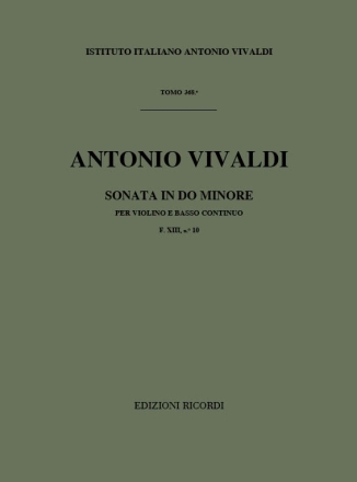 A. Vivaldi Sonate Per Vl. E B.C.: In Do Min. Rv 5 Sonate Per Violino