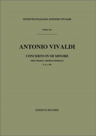 A. Vivaldi Concerti Per Vl., Archi E B.C.: Concerti Per Violino