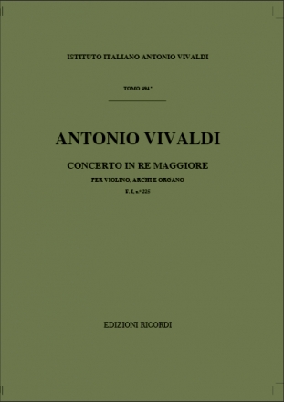 A. Vivaldi Concerti Per Vl., Archi E B.C.: In Re Rv 762 Concerti Per Violino