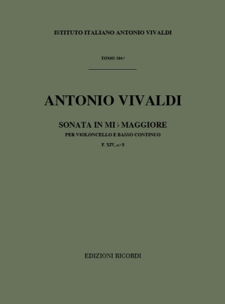 A. Vivaldi Sonate Per Vc. E B.C.: In Mi Bem. Rv 39 Sonate Per Violoncello