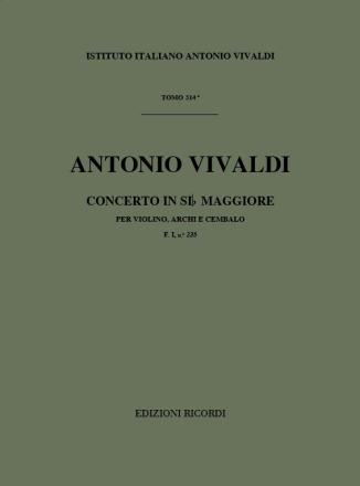 A. Vivaldi Concerti Per Vl., Archi E B.C.: In Si Bem. Rv 381 Concerti Per Violino