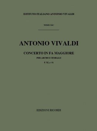 A. Vivaldi Sinfonie Per Archi E B.C.: In Fa Rv 137 Concerti Per 2 Sinfonie Per Archi