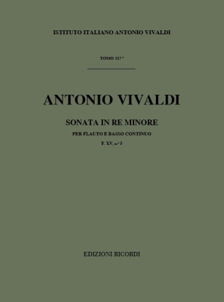 A. Vivaldi Sonate Per Strum. A Fiato E B.C.: Per Fl. Sonate Per Fiati